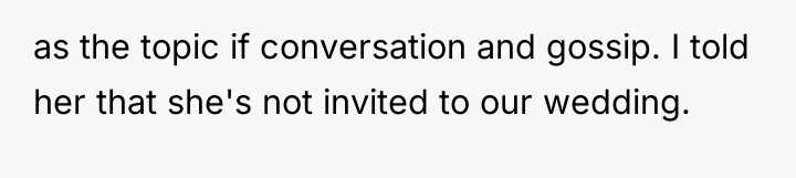 as the topic if conversation and gossip. I told her...