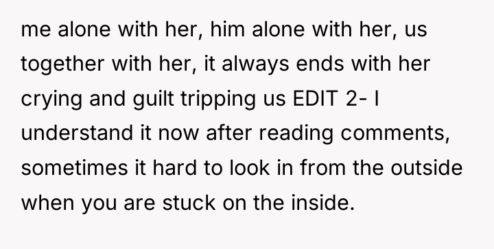 me alone with her, him alone with her, us together...