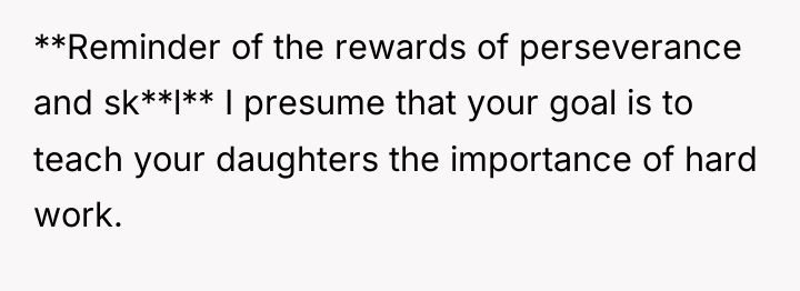 **Reminder of the rewards of perseverance and sk**l** I presume...