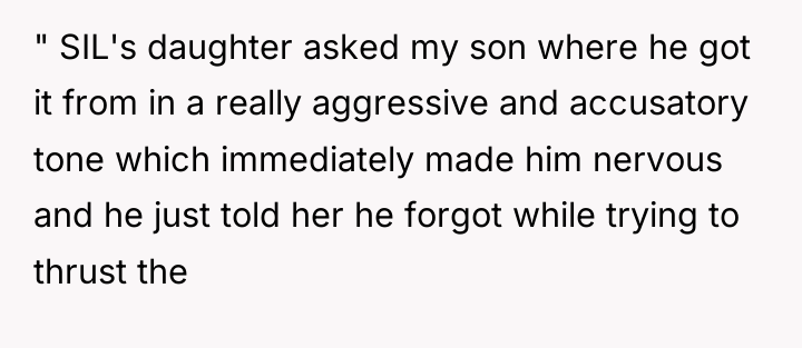 " SIL's daughter asked my son where he got it...