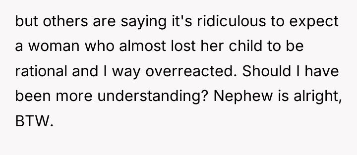 but others are saying it's ridiculous to expect a woman...