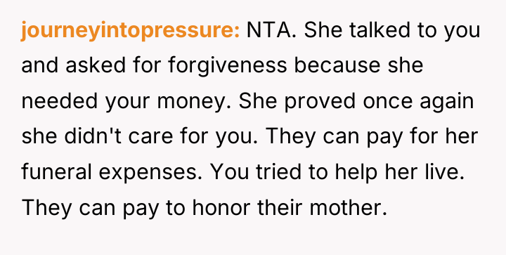 journeyintopressure NTA. She talked to you and asked for forgiveness...