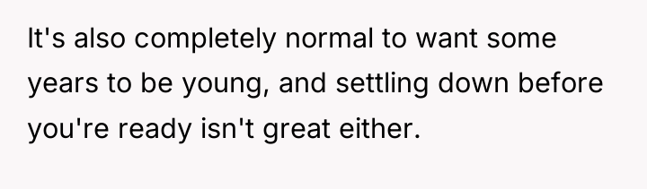 It's also completely normal to want some years to be...