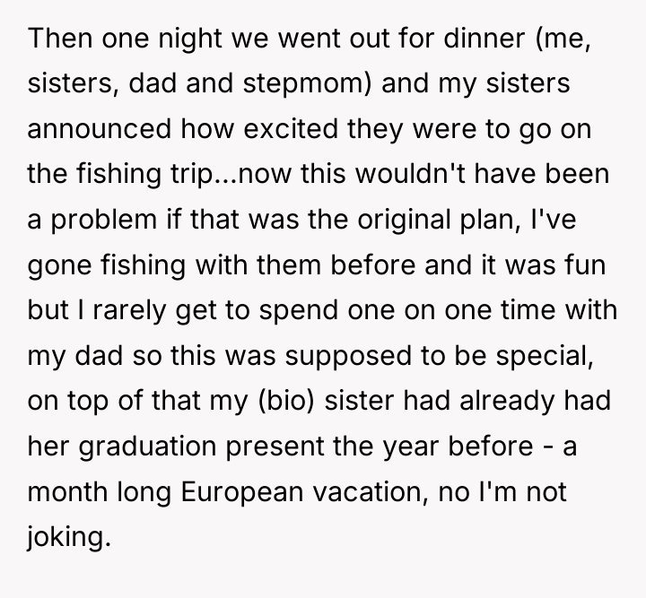 Then one night we went out for dinner (me, sisters,...
