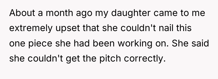 About a month ago my daughter came to me extremely...
