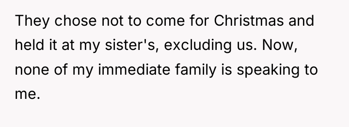 They chose not to come for Christmas and held it...