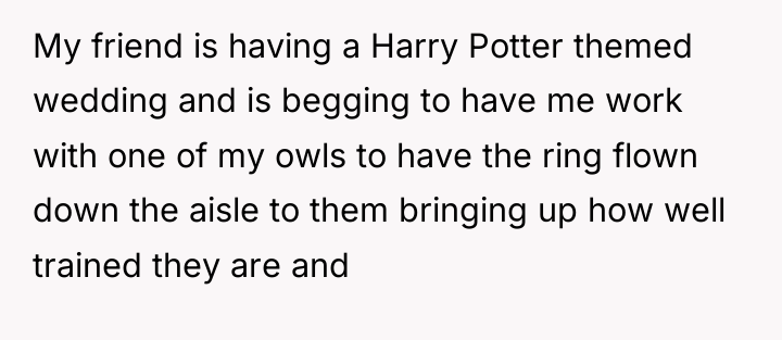 My friend is having a Harry Potter themed wedding and...