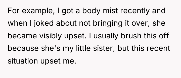 For example, I got a body mist recently and when...