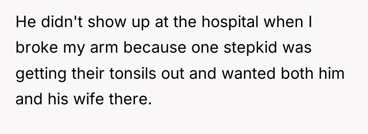 He didn't show up at the hospital when I broke...