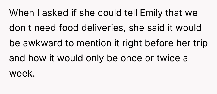 When I asked if she could tell Emily that we...
