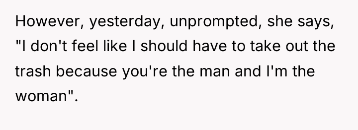 However, yesterday, unprompted, she says, "I don't feel like I...
