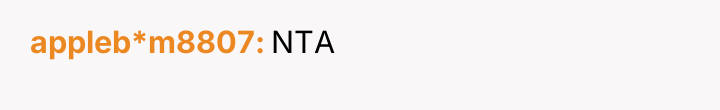 appleb*m8807 NTA