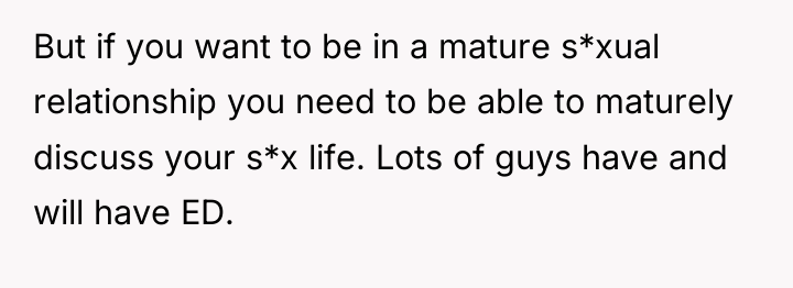 But if you want to be in a mature s*xual...