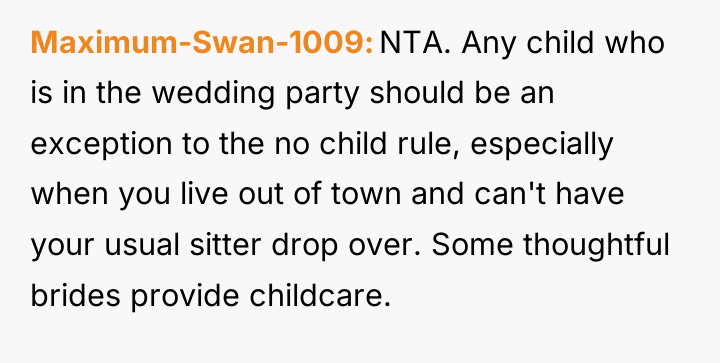 Maximum-Swan-1009 NTA. Any child who is in the wedding party...