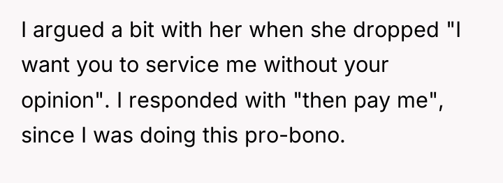 I argued a bit with her when she dropped "I...