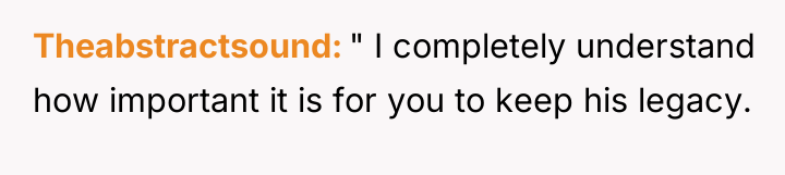Theabstractsound " I completely understand how important it is for...