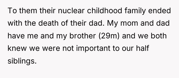 To them their nuclear childhood family ended with the death...