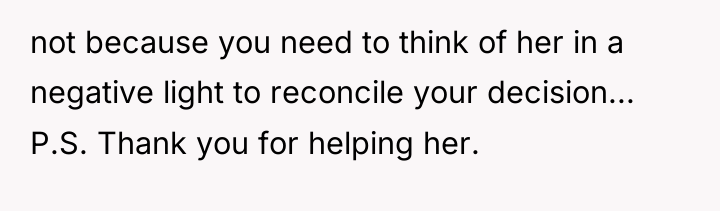 not because you need to think of her in a...