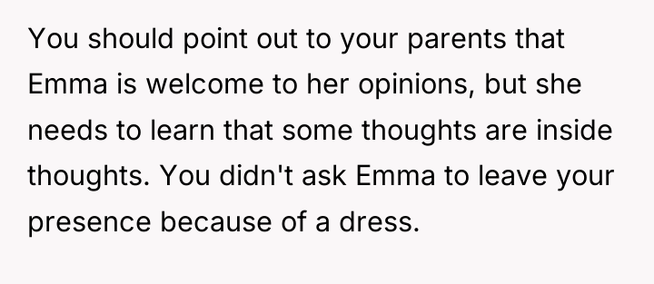You should point out to your parents that Emma is...