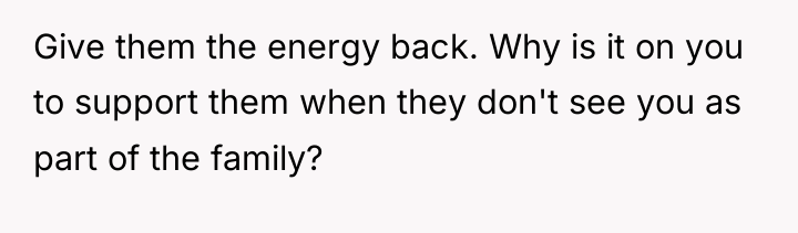 Give them the energy back. Why is it on you...