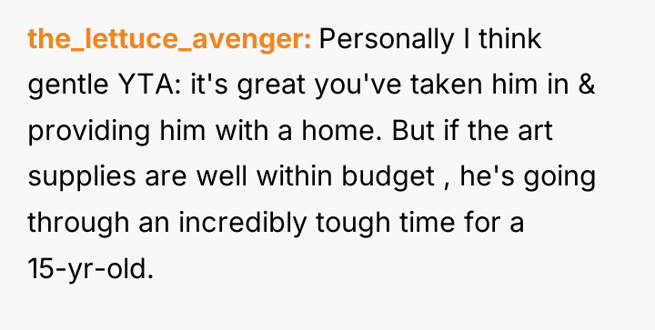 the_lettuce_avenger Personally I think gentle YTA: it's great you've taken...