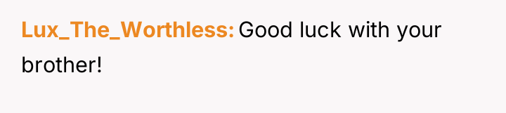 Lux_The_Worthless Good luck with your brother!