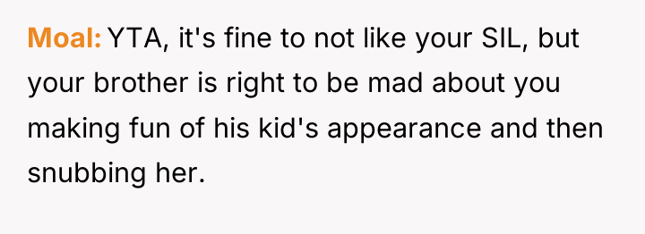 Moal YTA, it's fine to not like your SIL, but...