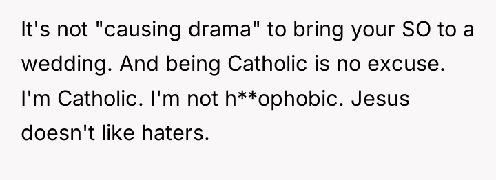 It's not "causing drama" to bring your SO to a...