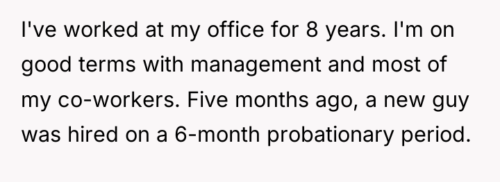 I've worked at my office for 8 years. I'm on...