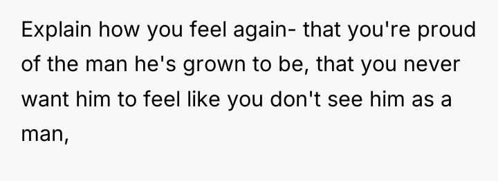 Explain how you feel again- that you're proud of the...