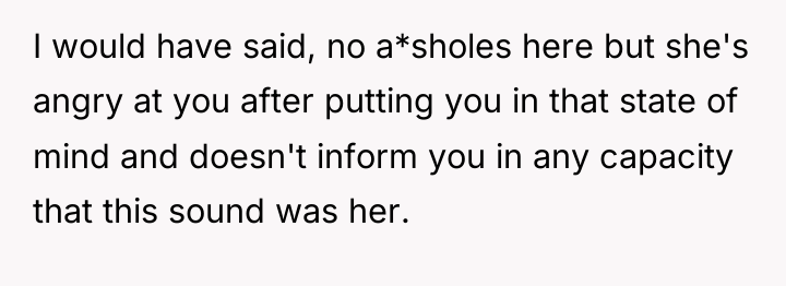 I would have said, no a*sholes here but she's angry...