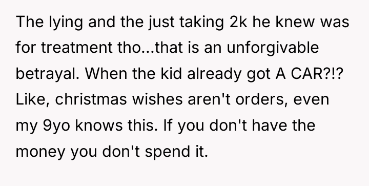 The lying and the just taking 2k he knew was...