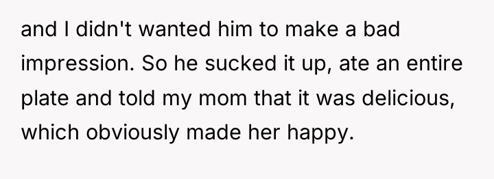 and I didn't wanted him to make a bad impression....