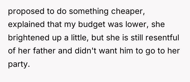proposed to do something cheaper, explained that my budget was...