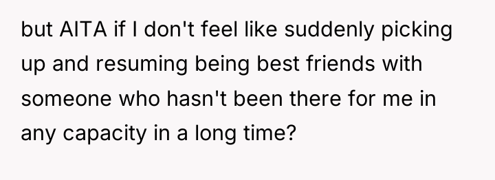 but AITA if I don't feel like suddenly picking up...