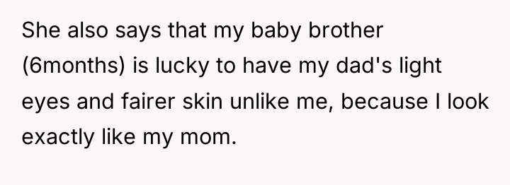 She also says that my baby brother (6months) is lucky...