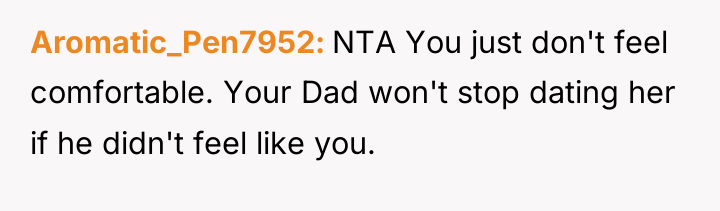 Aromatic_Pen7952 NTA You just don't feel comfortable. Your Dad won't...