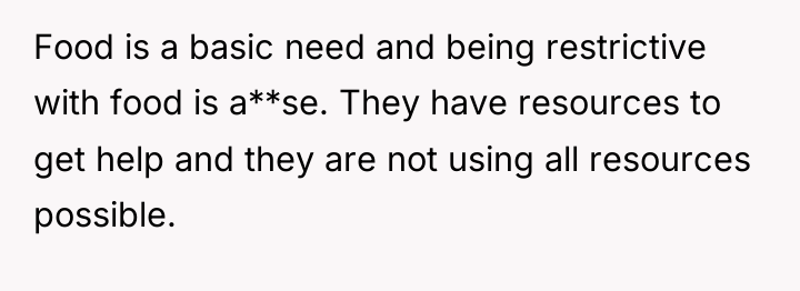Food is a basic need and being restrictive with food...
