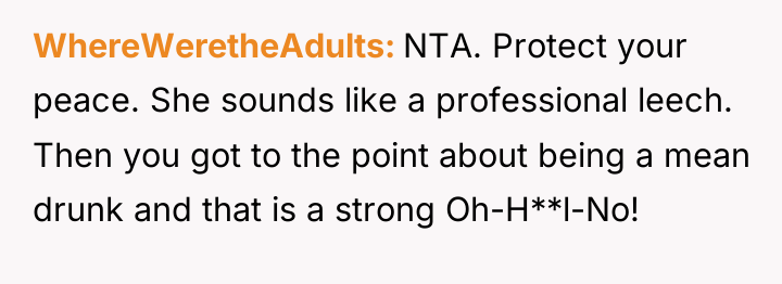 WhereWeretheAdults NTA. Protect your peace. She sounds like a professional...