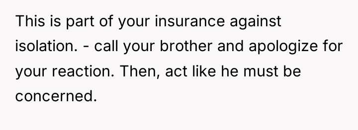 This is part of your insurance against isolation. - call...