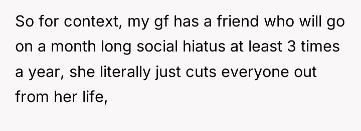 So for context, my gf has a friend who will...