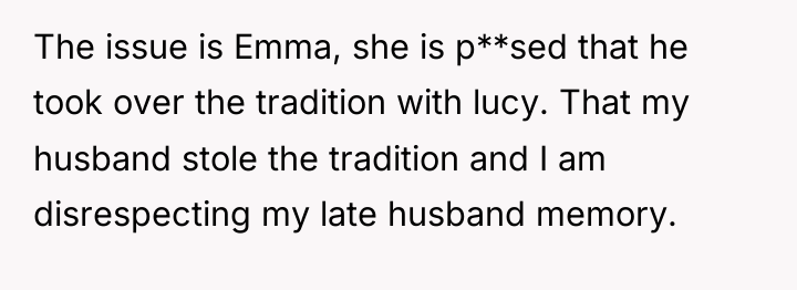 The issue is Emma, she is p**sed that he took...
