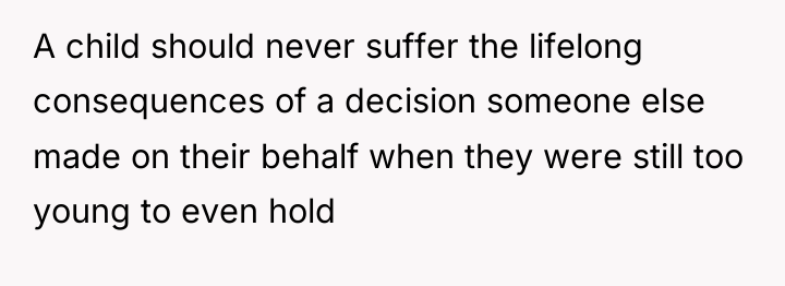 A child should never suffer the lifelong consequences of a...