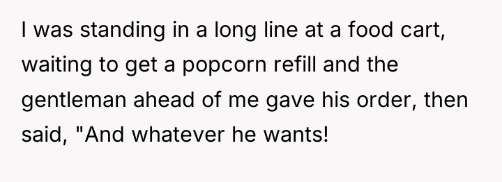 I was standing in a long line at a food...