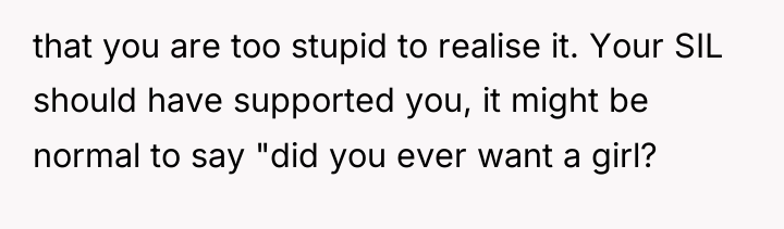 that you are too stupid to realise it. Your SIL...