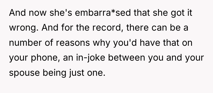 And now she's embarra*sed that she got it wrong. And...