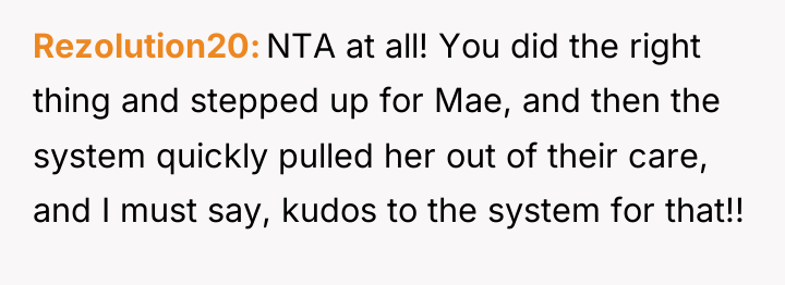 Rezolution20 NTA at all! You did the right thing and...