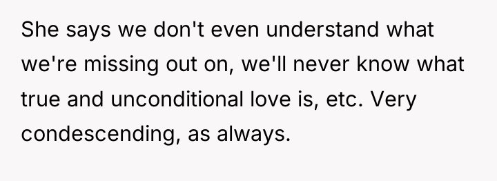 She says we don't even understand what we're missing out...