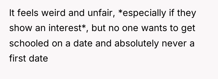 It feels weird and unfair, *especially if they show an...