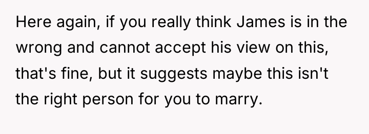 Here again, if you really think James is in the...